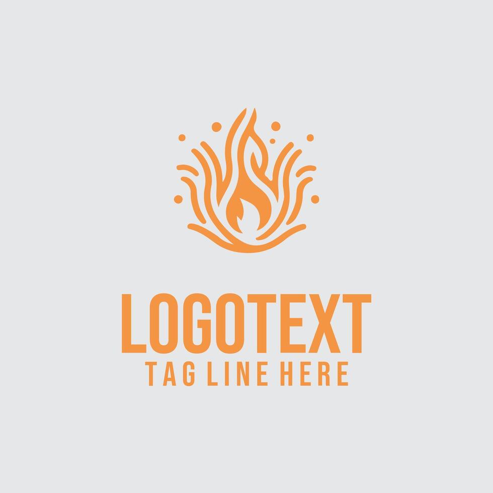 Ember Path linear fire logo vector