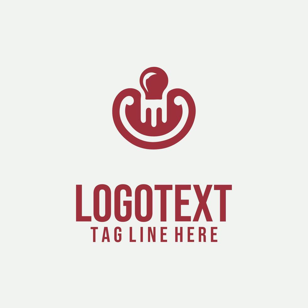 A red and white logo for a restaurant vector