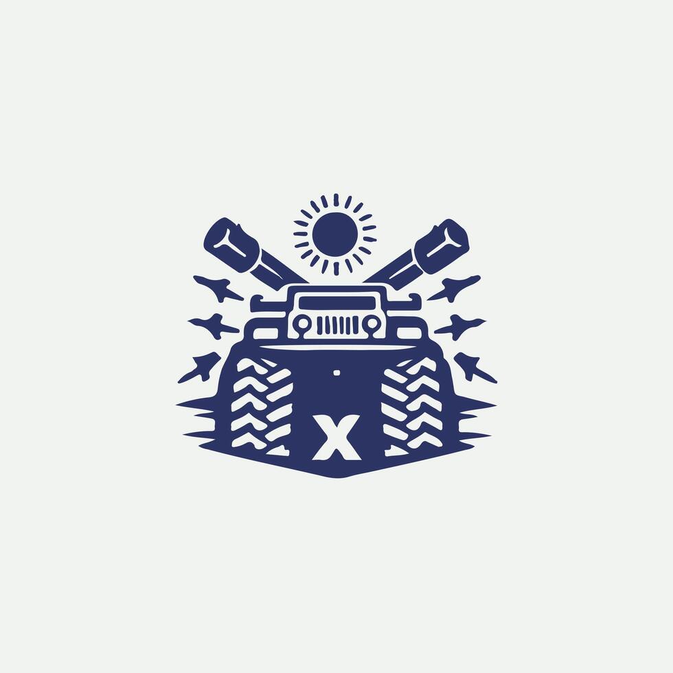 Off Roader 4x4 of road vehicle logo vector
