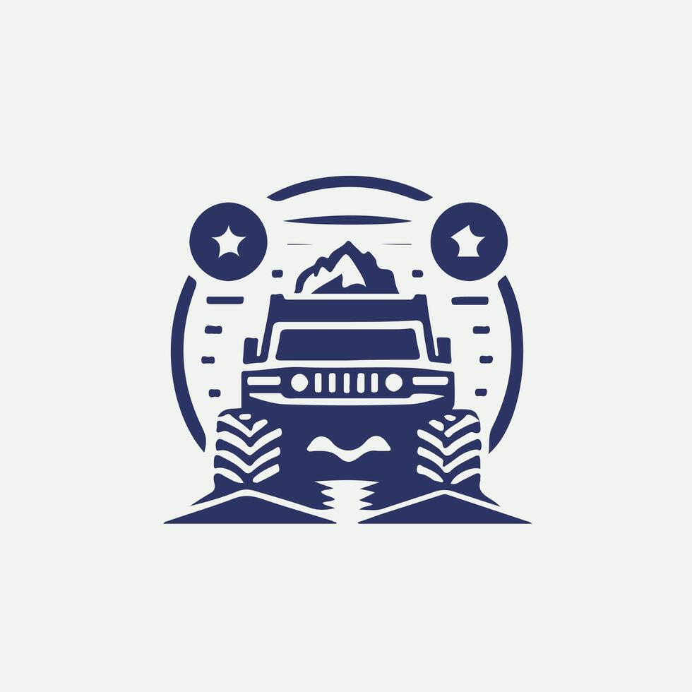 Terrain Cruiser 4x4 of road vehicle logo vector
