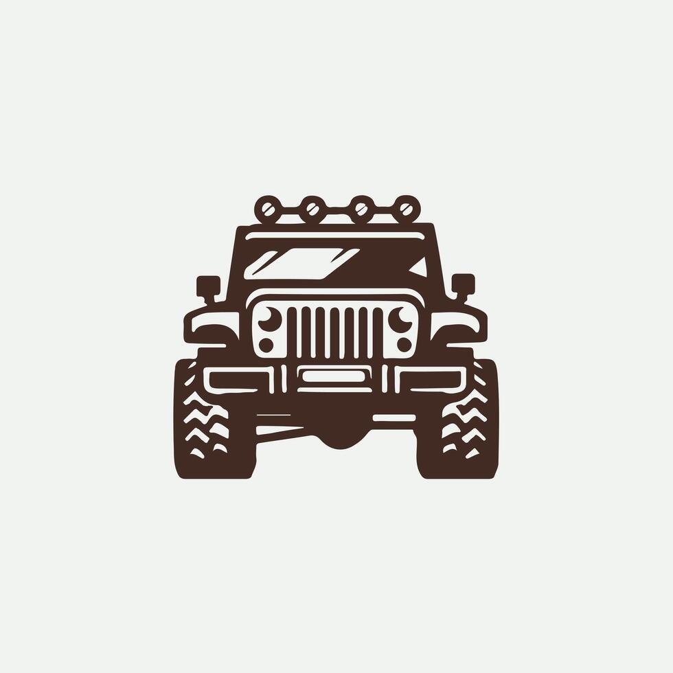 A jeep logo with a light bar on top vector
