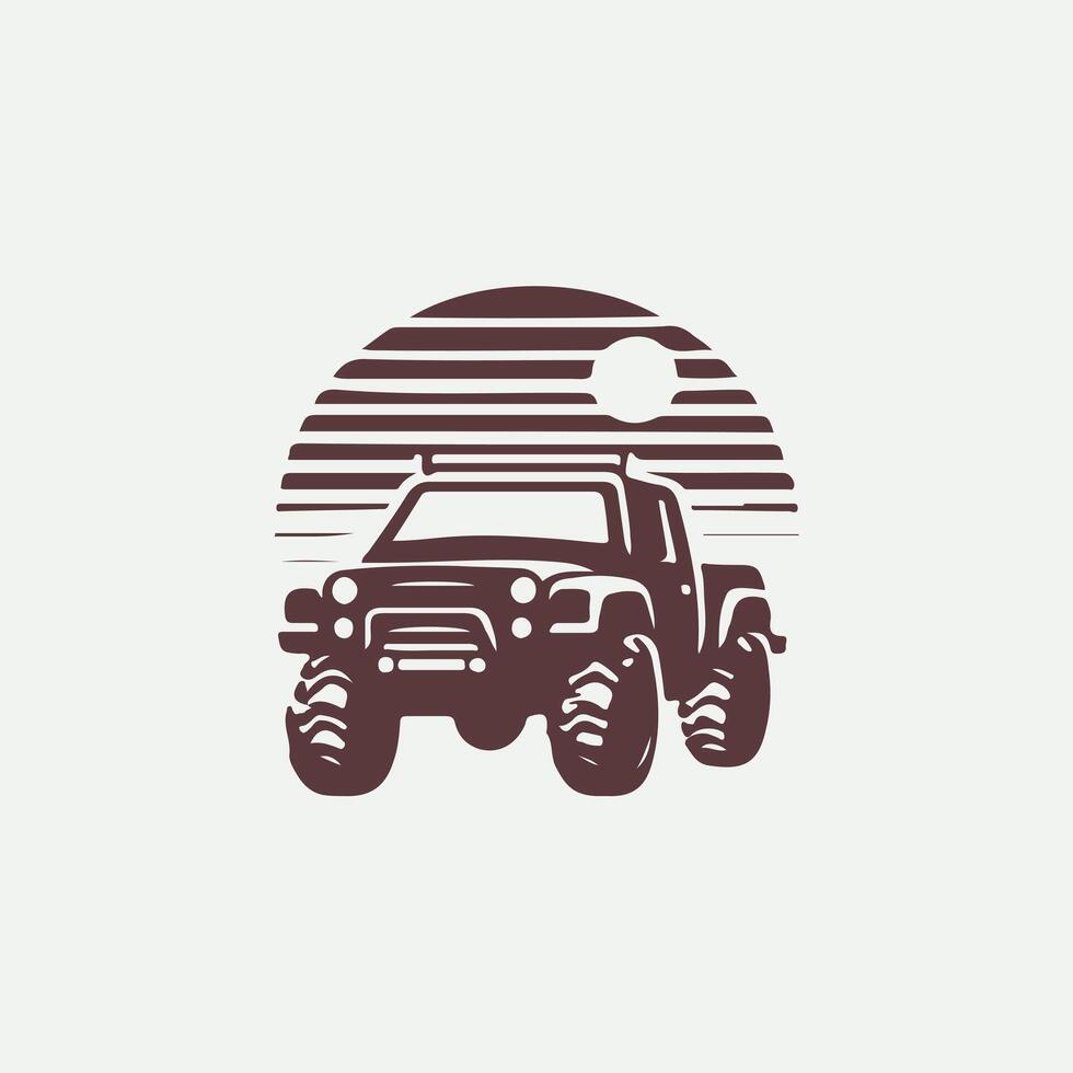 Rock Crawler 4x4 of road vehicle logo vector