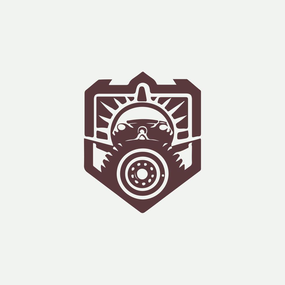 Rough Trek 4x4 of road vehicle logo vector