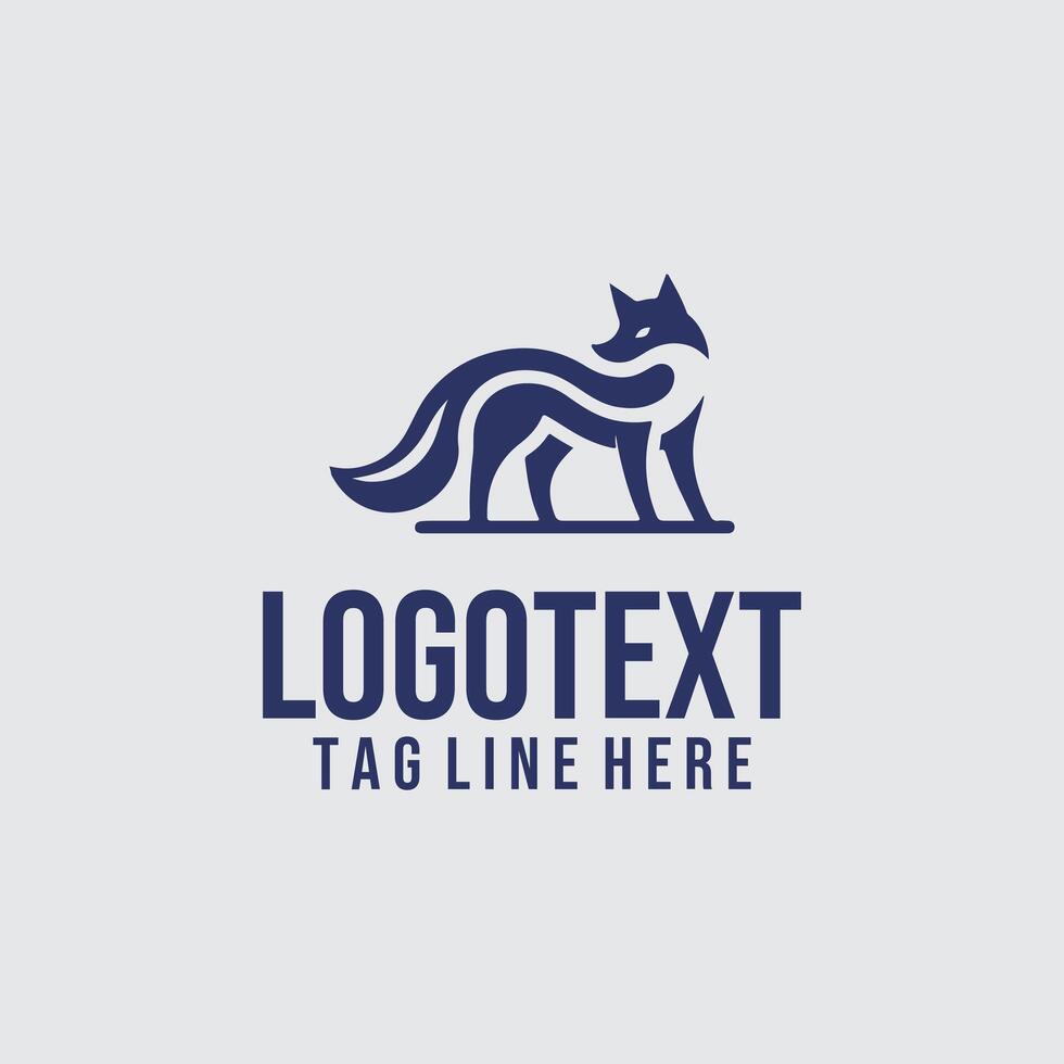 fox animal logo design vector