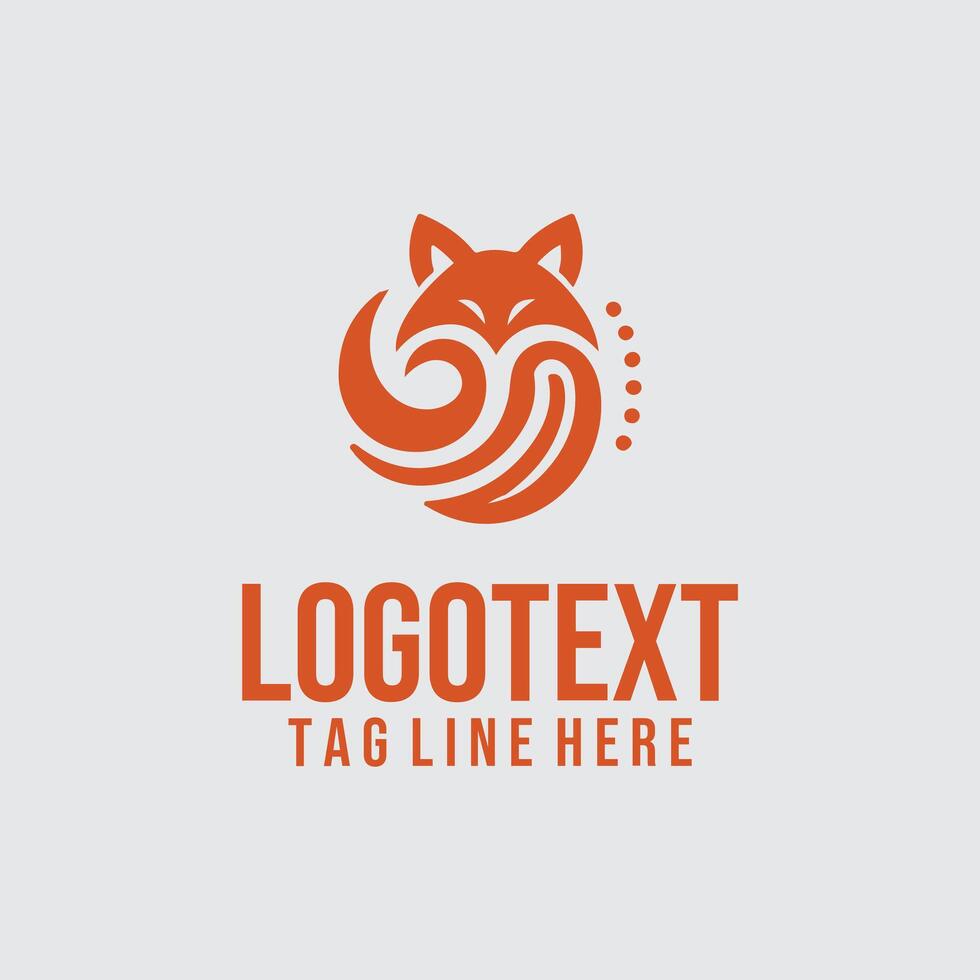 fox animal logo design vector
