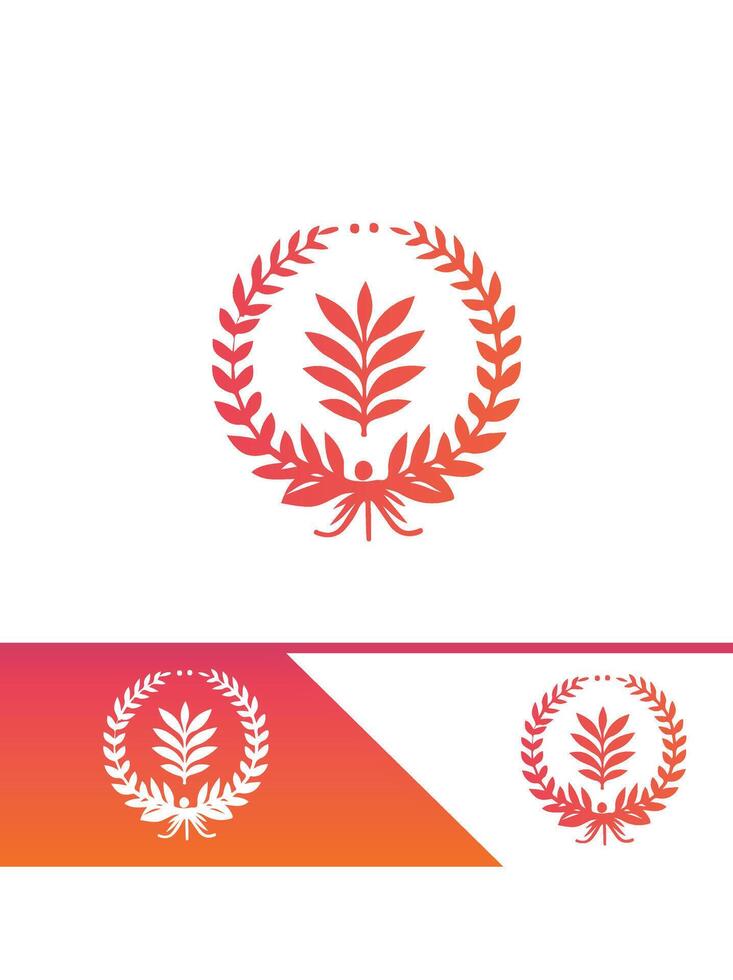 A laurel wreath logo design vector