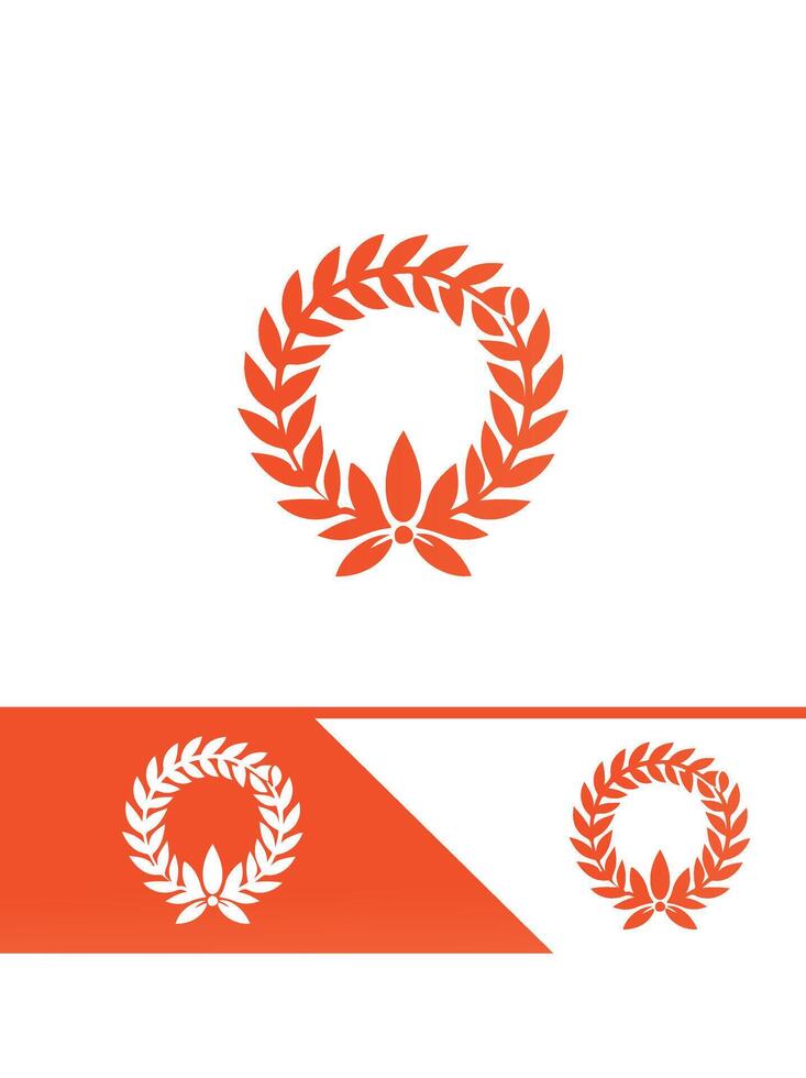 Elegant Coral Wreath Logo vector