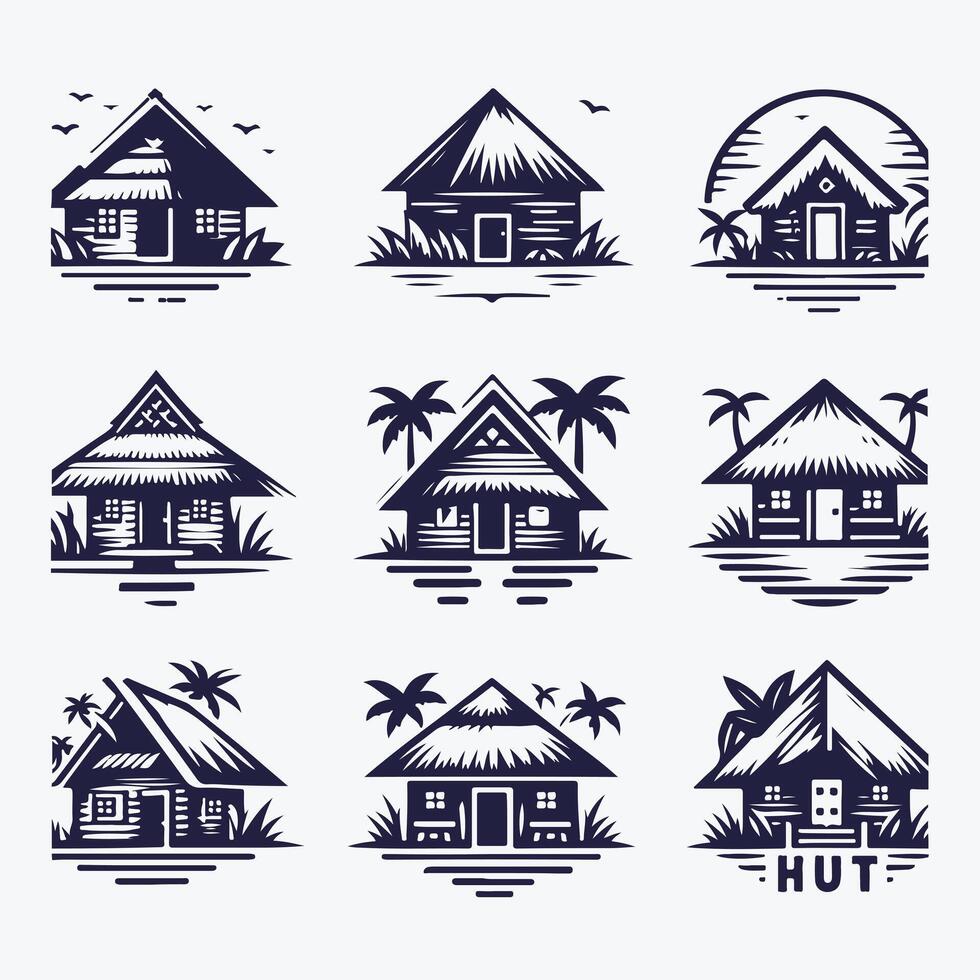 Rustic Retreat Hut Logo vector