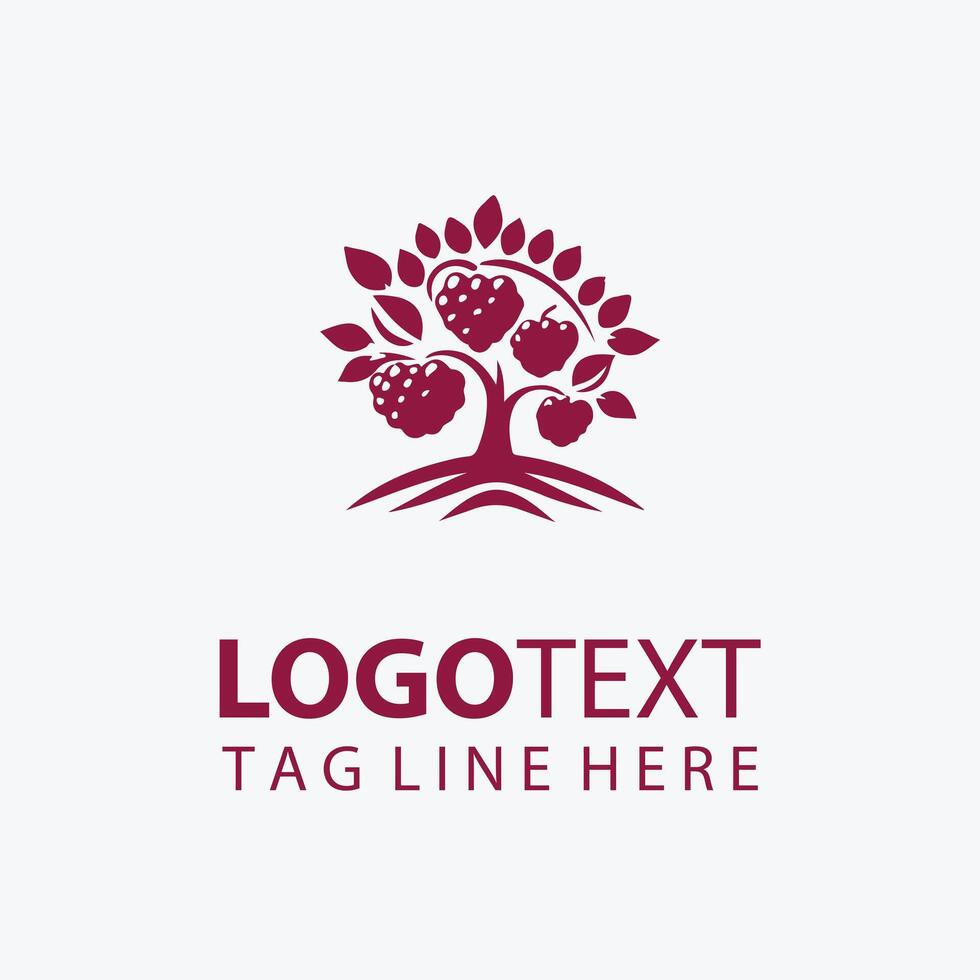 Harvest apple fruit tree logo vector