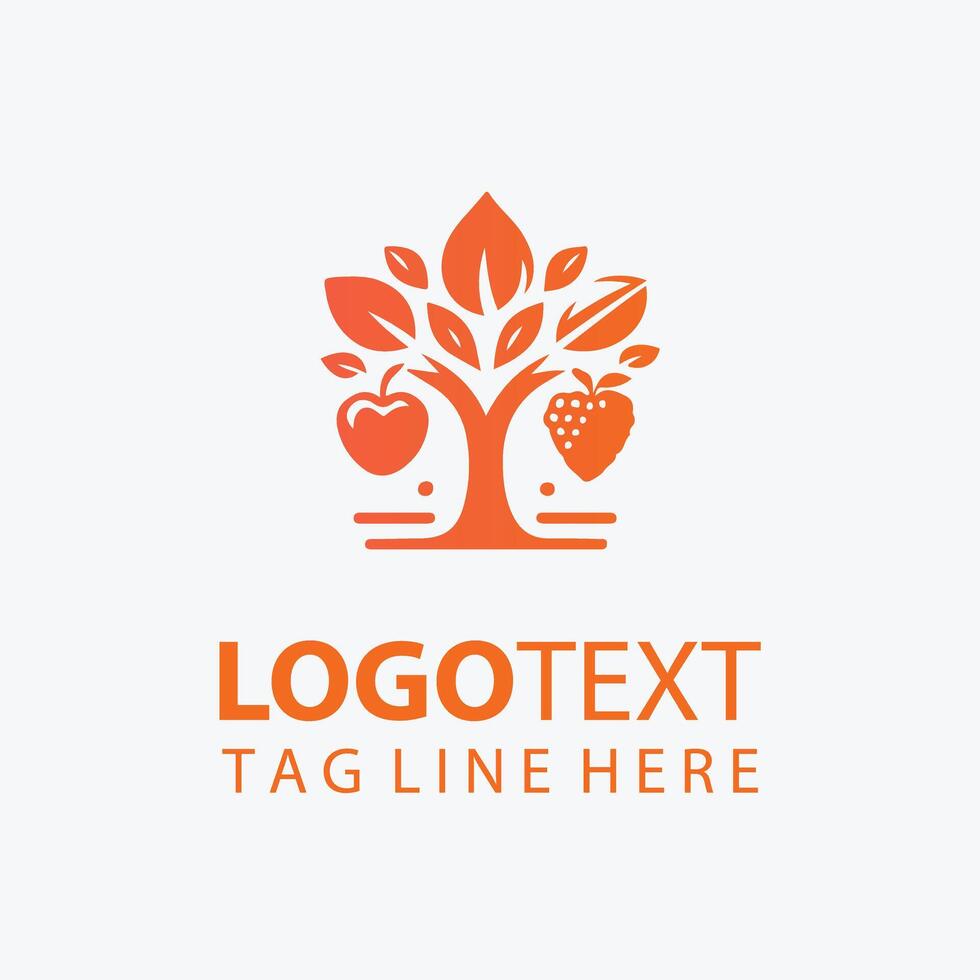Crisp apple fruit tree logo vector