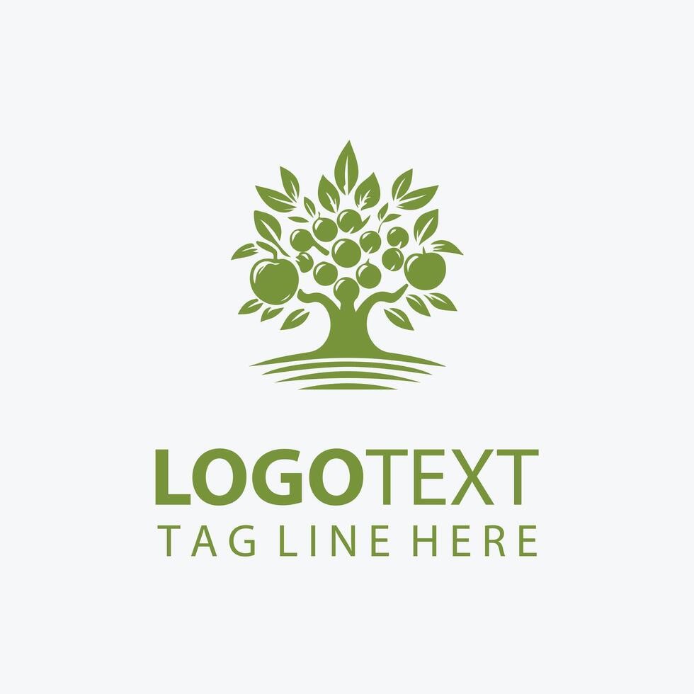 swwet apple fruit tree logo vector