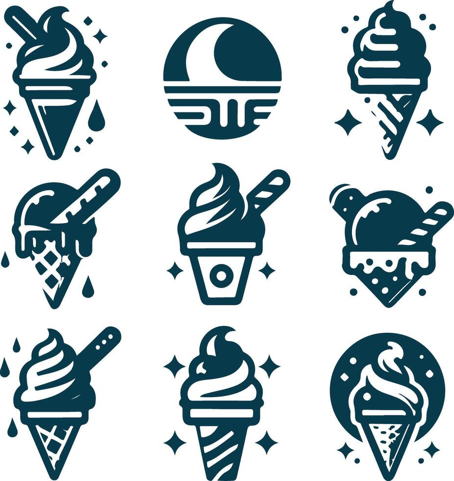 Frosty Treats Ice Cream Logo vector