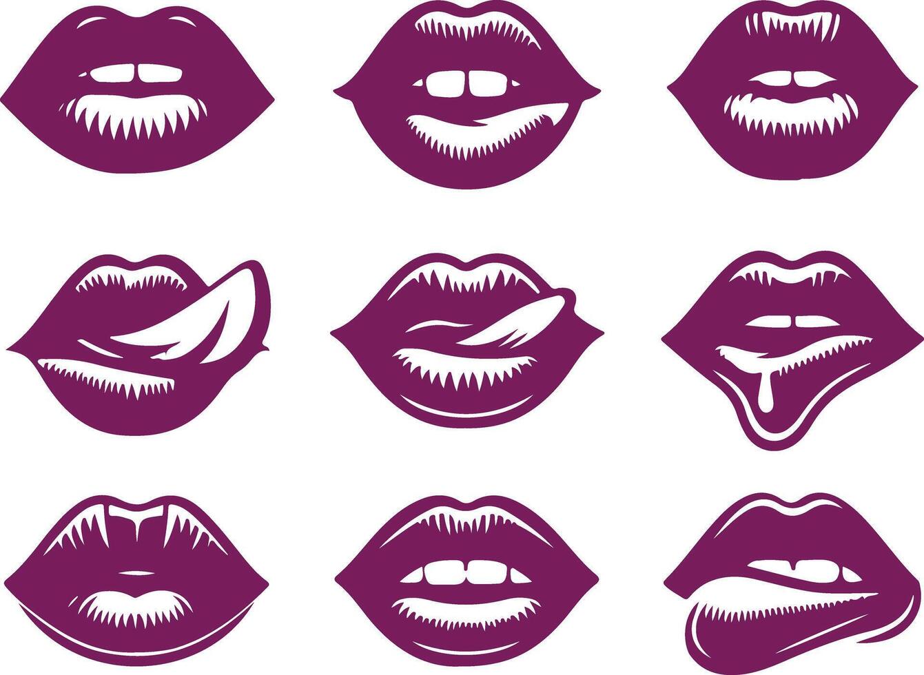 Pout Perfection lips logo vector