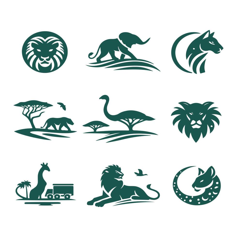 Cheetah Sprint safari animal logo vector