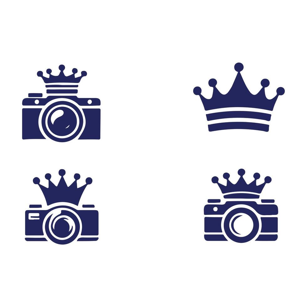 Snap Vision crown camera logo vector