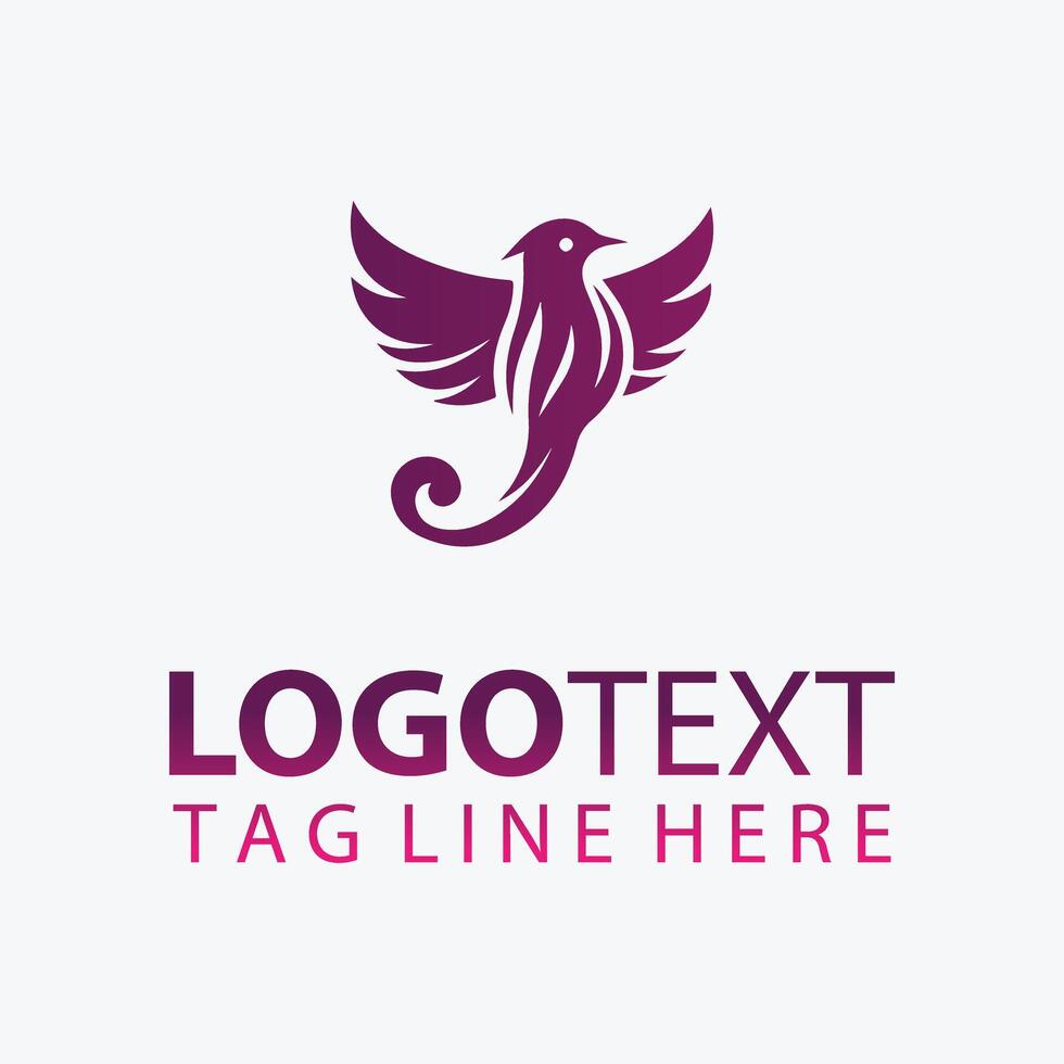 Silk Feather Elegant Bird Logo vector