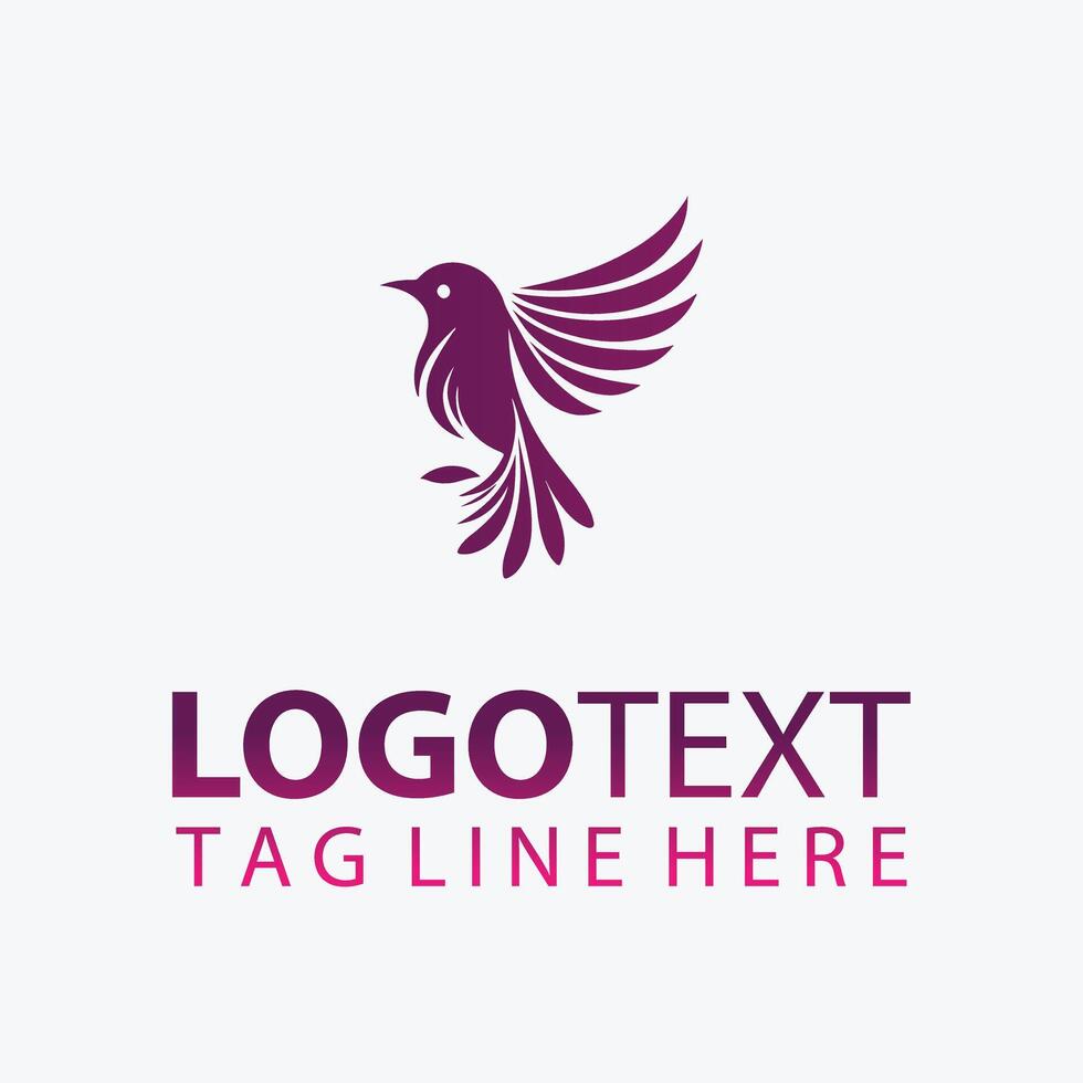 Opal Wings Elegant Bird Logo vector