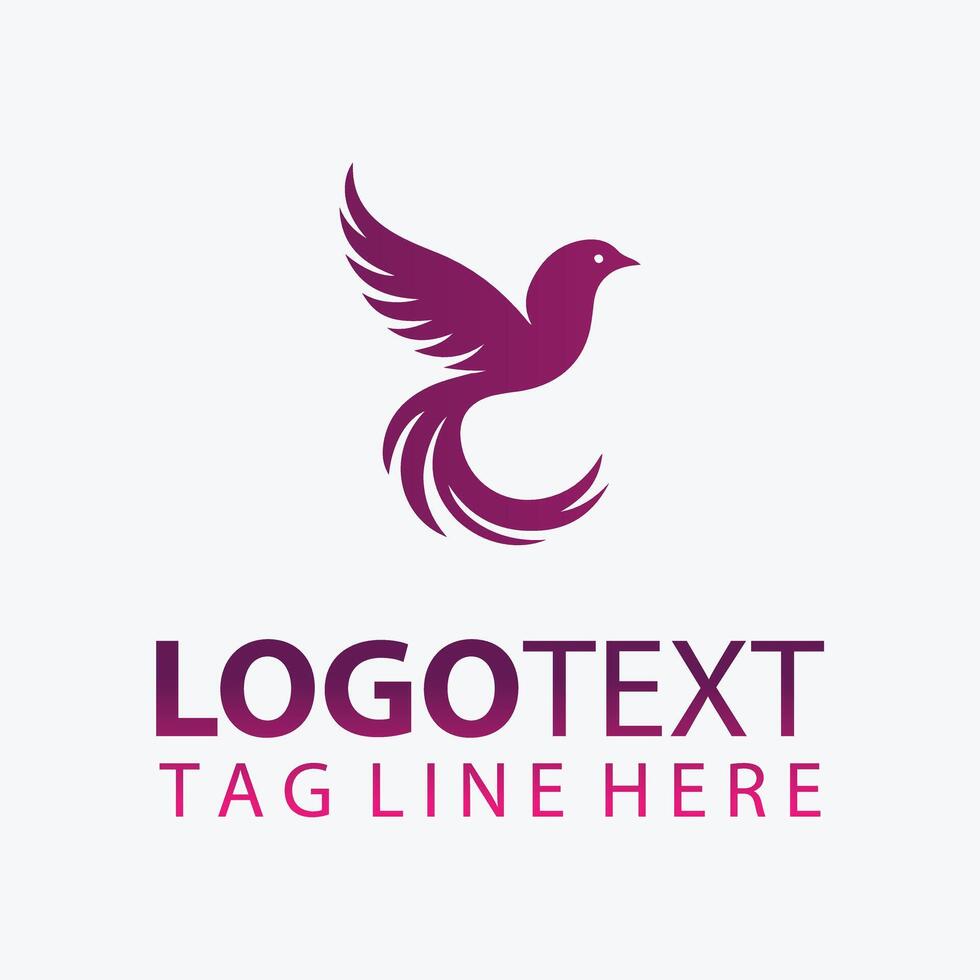 Feathered Dreams Elegant Bird Logo vector