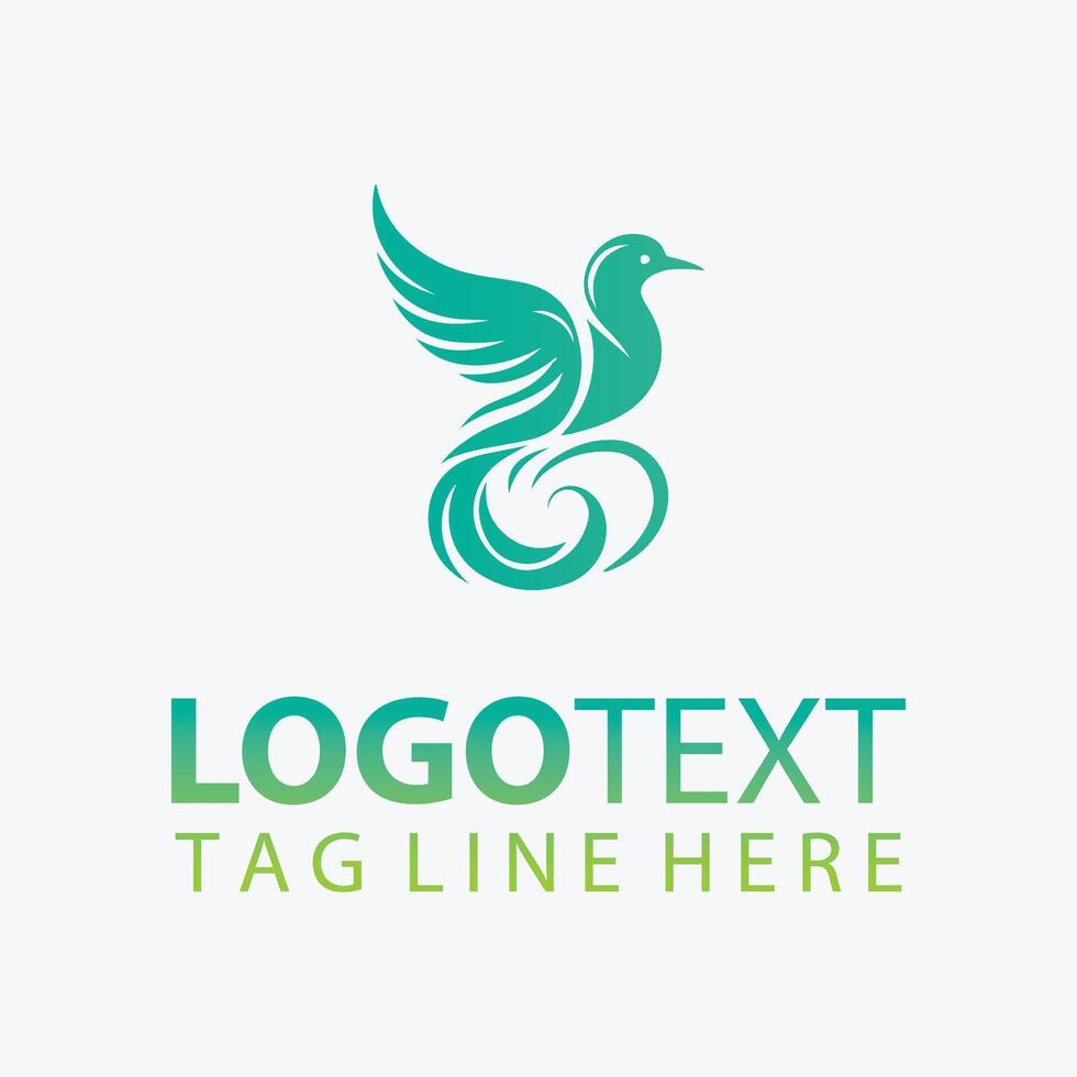 Starlit Elegant Bird Logo vector