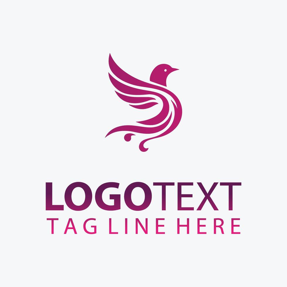 Starlit Elegant Bird Logo vector
