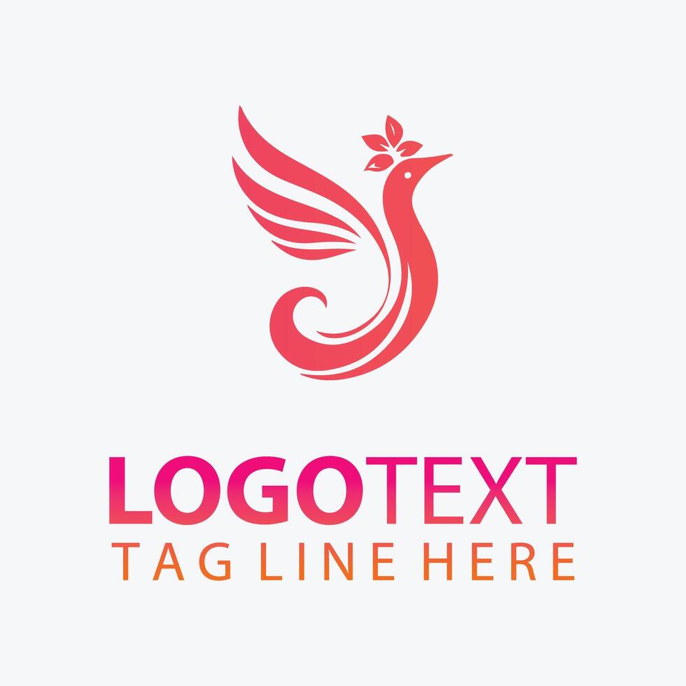 The Feathered Crown Elegant Bird Logo vector