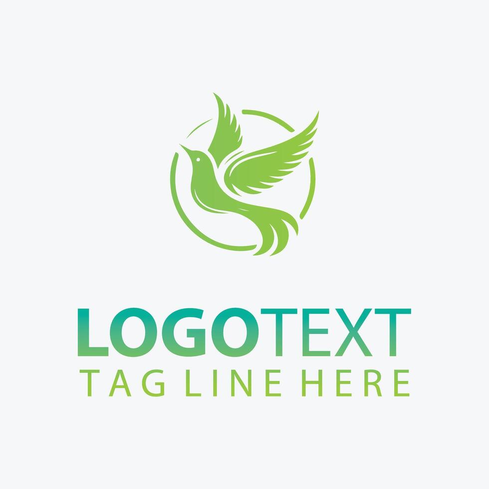 Purely Feathered Elegant Bird Logo vector