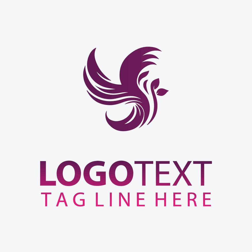 Noble Sparrow Elegant Bird Logo vector