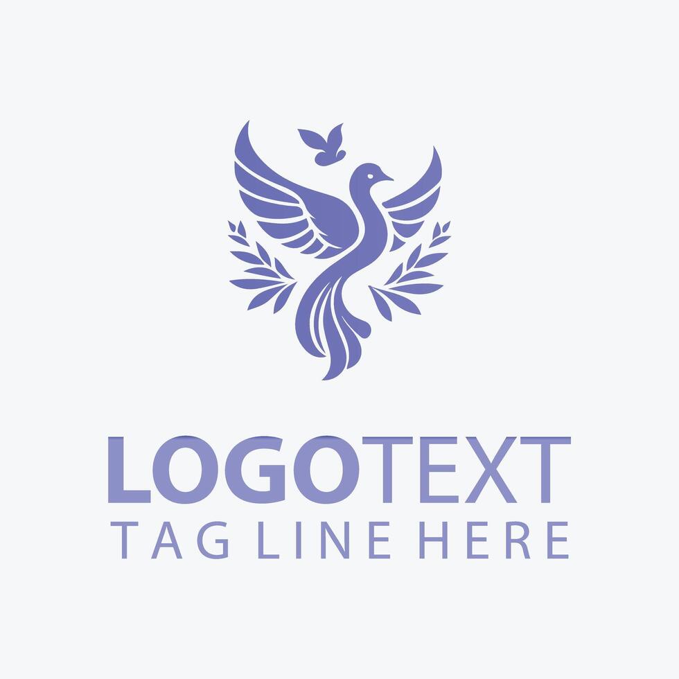 Serene Feather Elegant Bird Logo vector