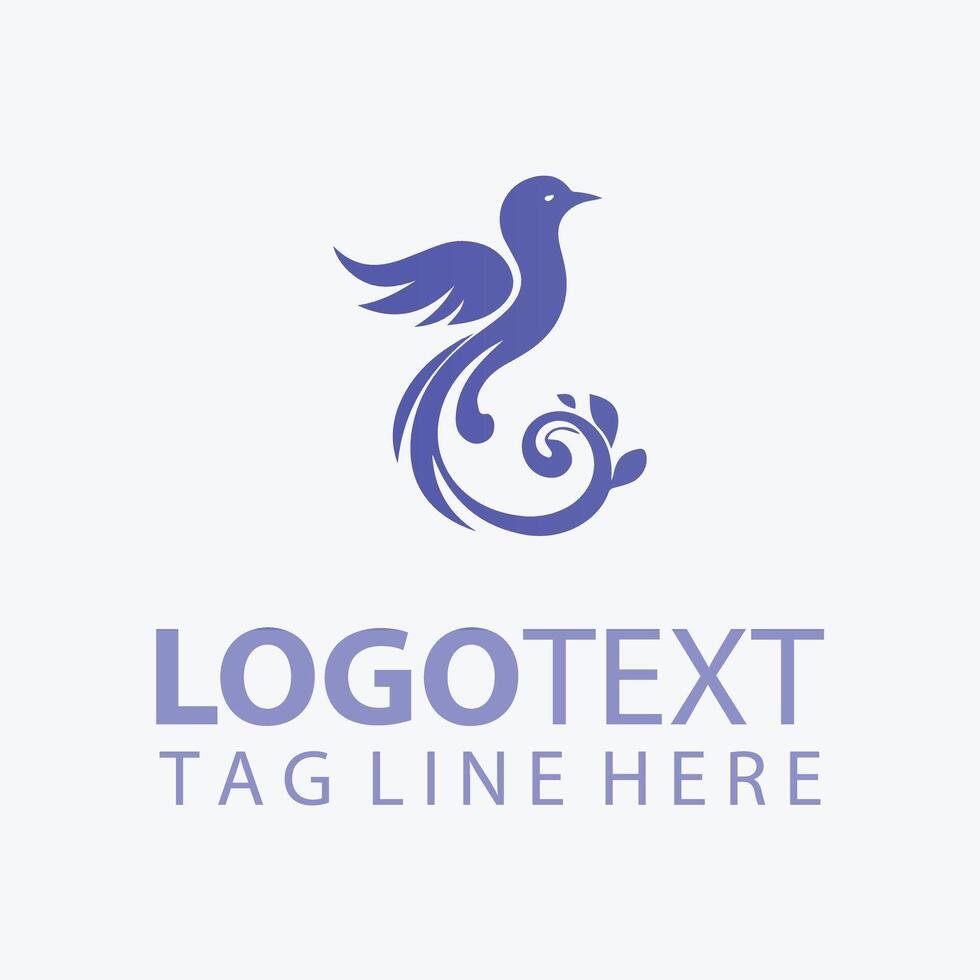 Serene Feather Elegant Bird Logo vector