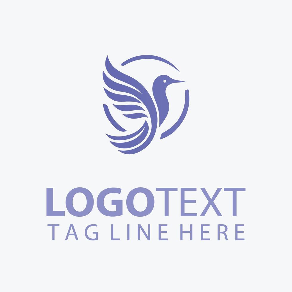 Feathered Elegance Bird Logo vector