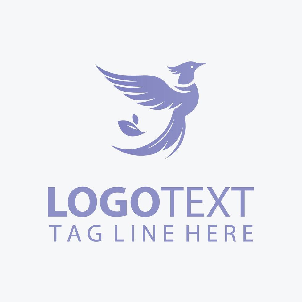 Celestial Elegant Bird Logo vector