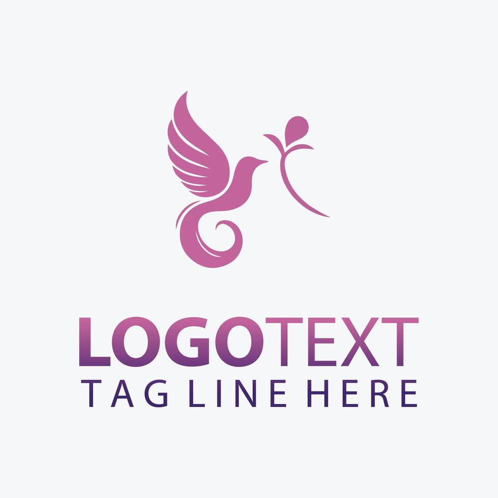 Feathered Elegance Bird Logo vector
