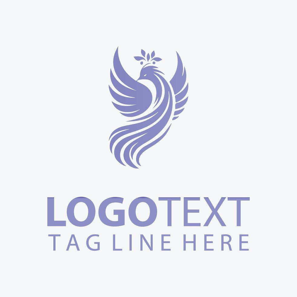 Feathered Elegance Bird Logo vector