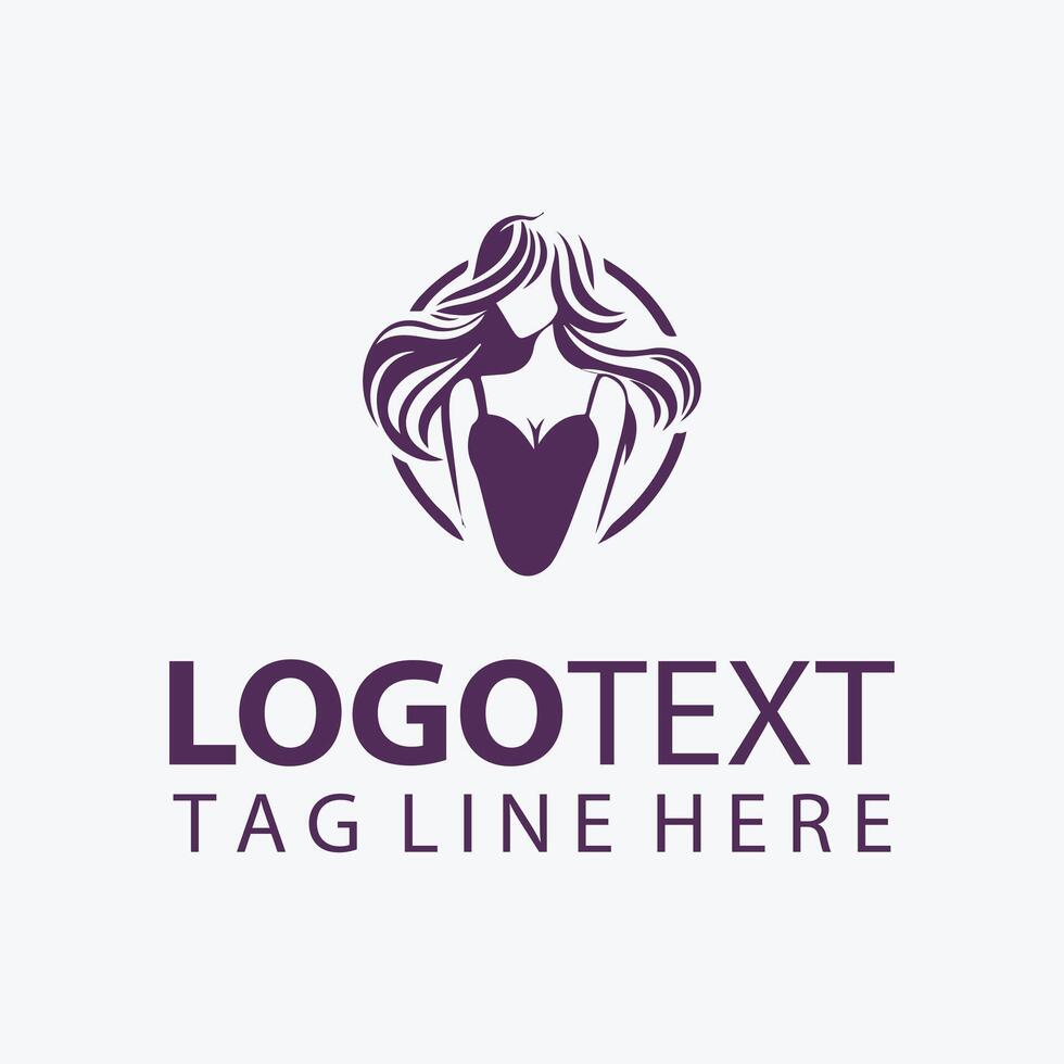 Dazzling Divas fashion lady logo vector