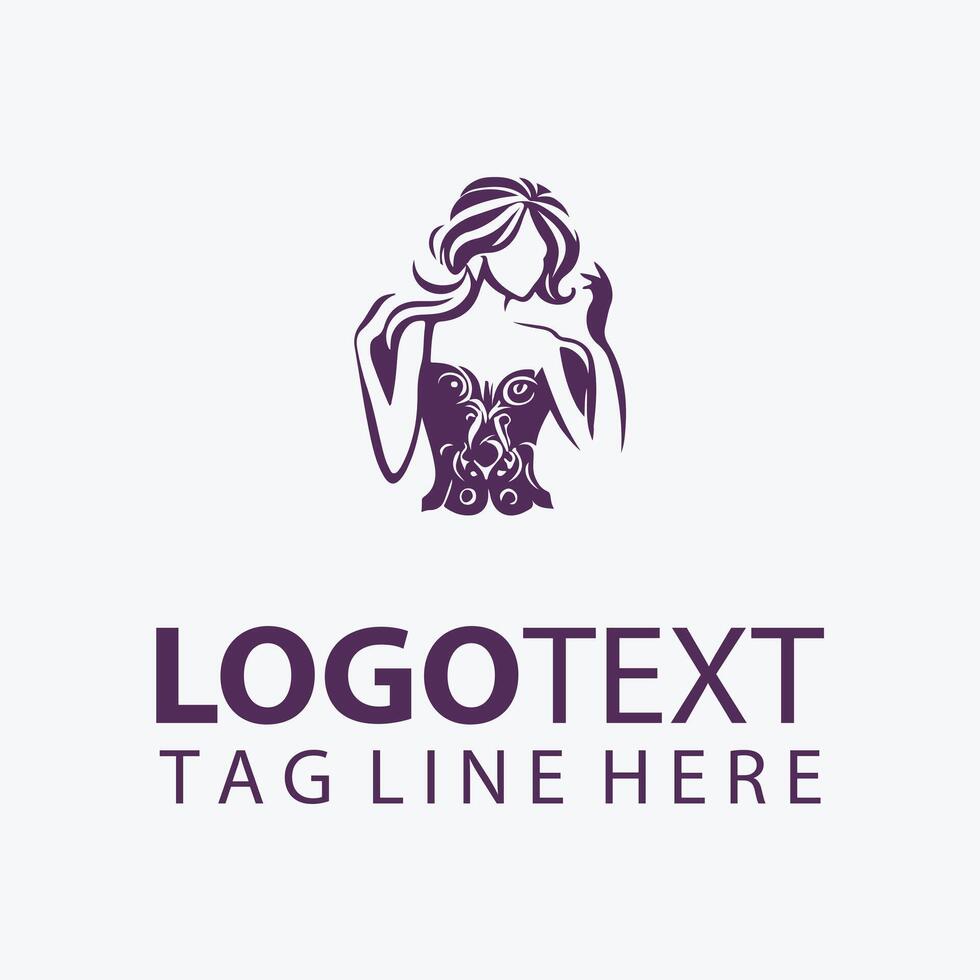 Enchanted Chic fashion lady logo vector