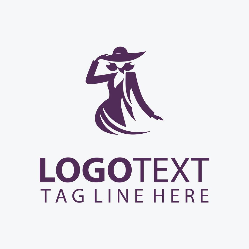 Mystique Vogue fashion lady logo vector