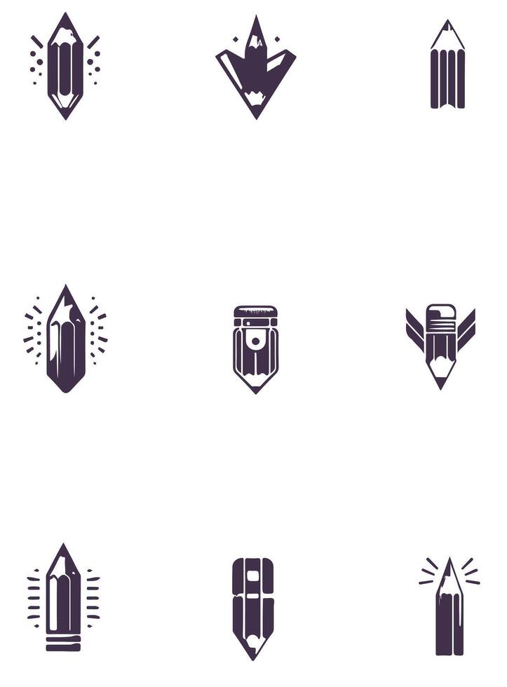 Bold Mark pencil collection logo vector