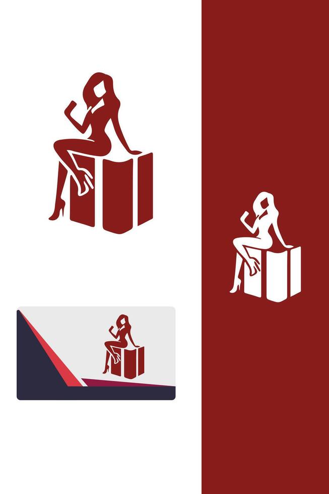 The Cart Shopping Girl Logo vector