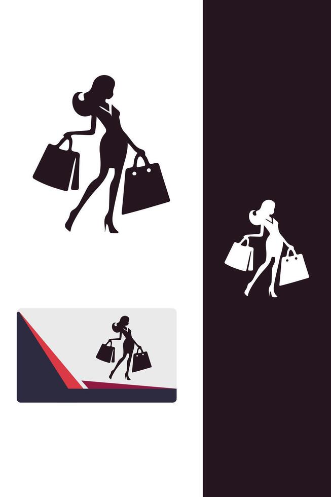 Cart Craze Shopping Girl Logo vector