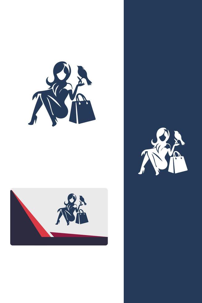 Luxe Mart Shopping Girl Logo vector