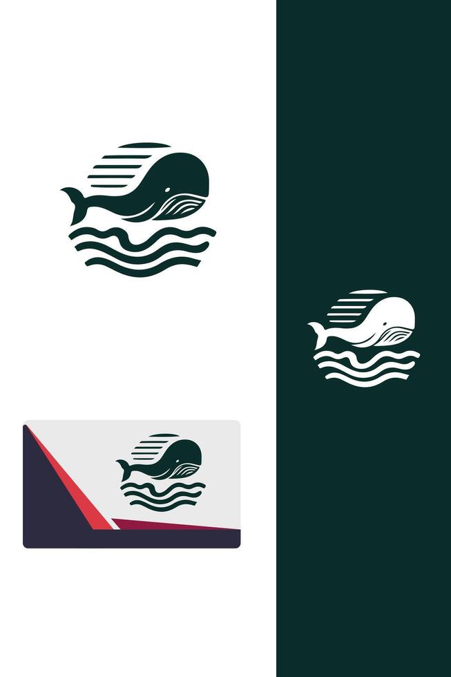 Oceans Embrace Whale Logo vector