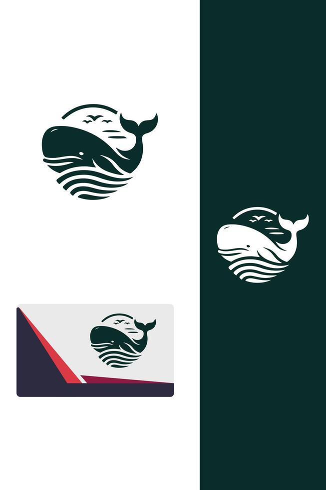 The Whale Logo Design vector