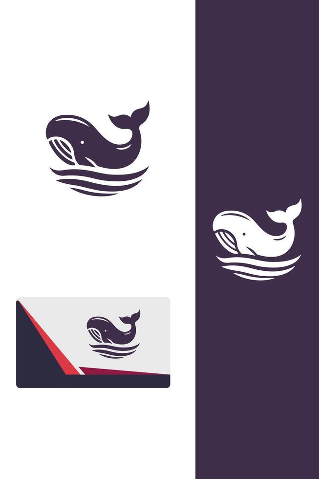 Blue Wave Branding Whale Logo vector