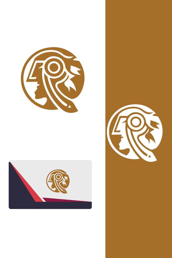Sapphire Lotus indean head logo vector