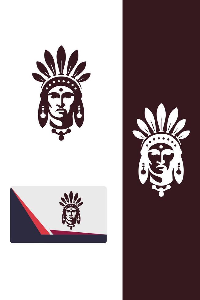 The Mystic Peacock indean head logo vector