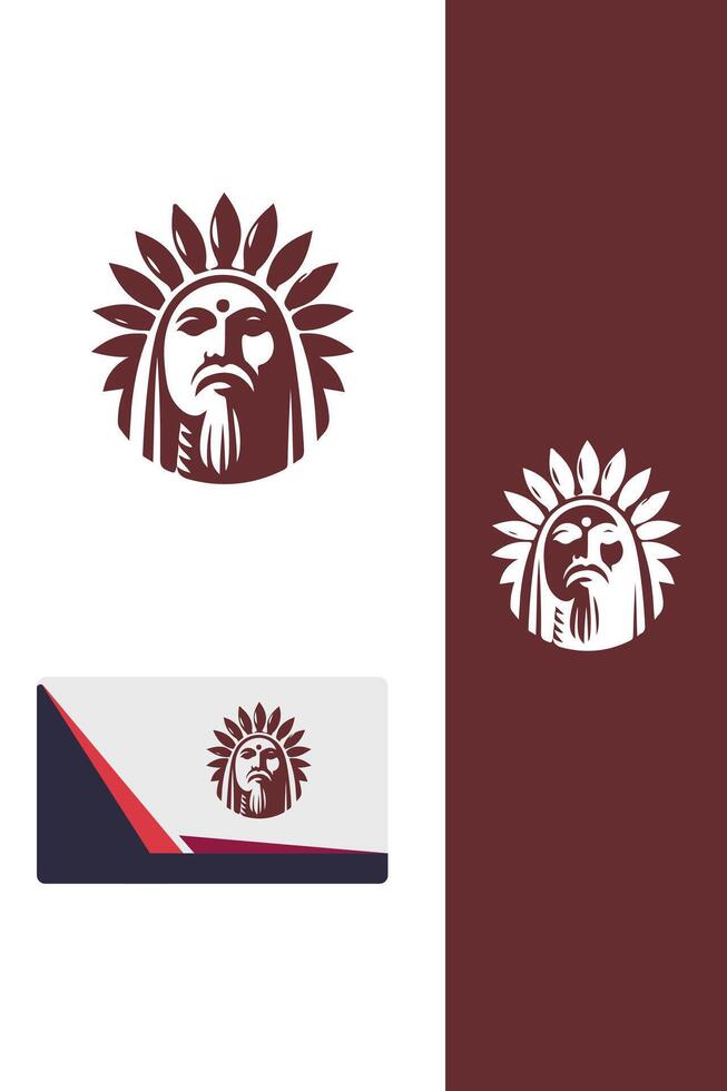 Desert Sage indean head logo vector