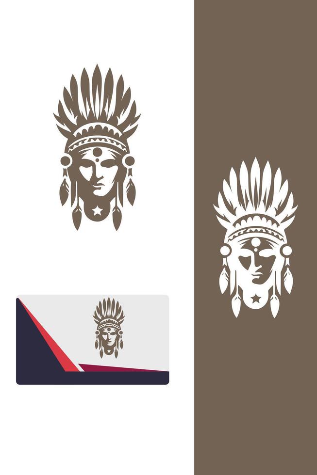 Indra s Crown indean head logo vector