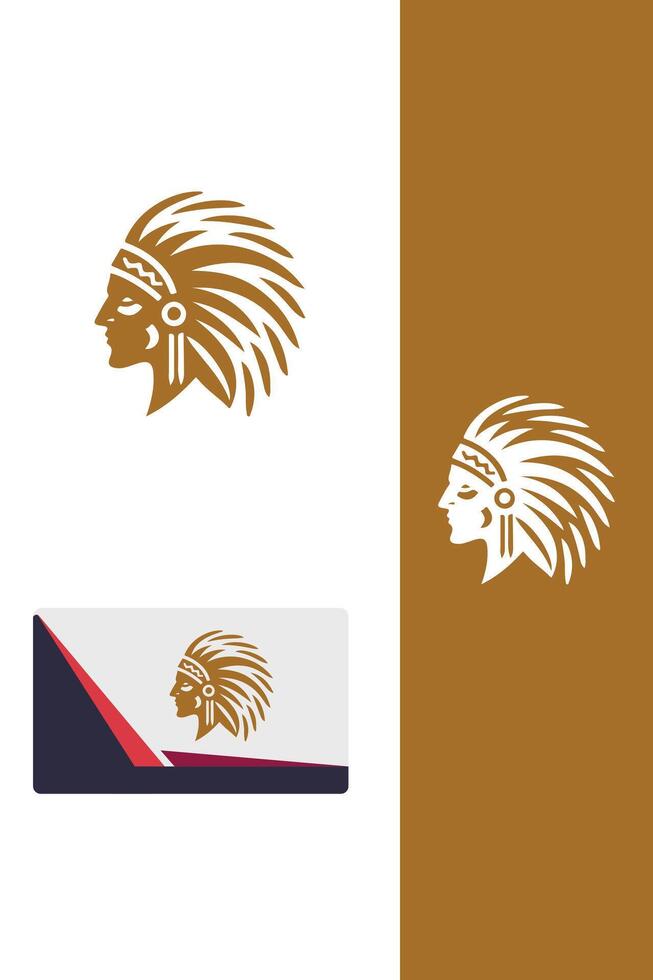 Indra s Crown indean head logo vector