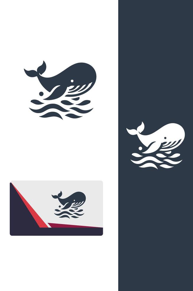Whale Wave Logo vector