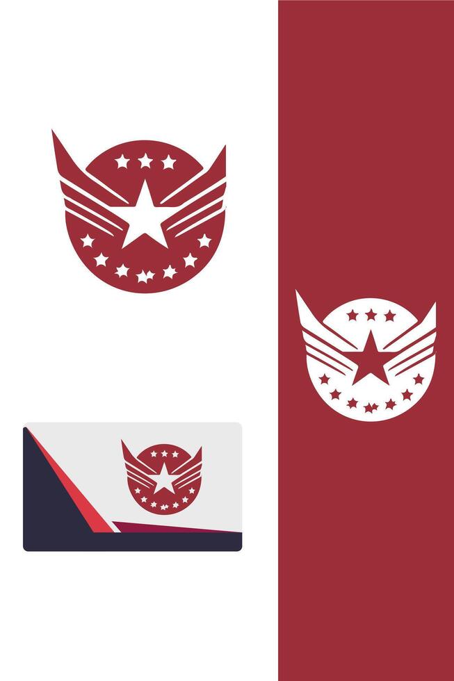 Solar Glide Star Wings Logo vector